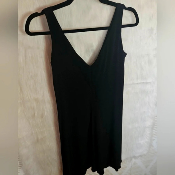 Jessica Satin Black Jeweled Waist Little Black Dress - Picture 5 of 7